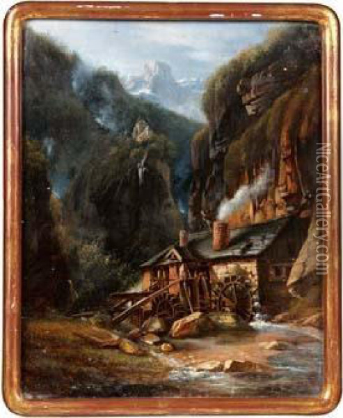 Il Vecchio Mulino Oil Painting - Alexandre Calame