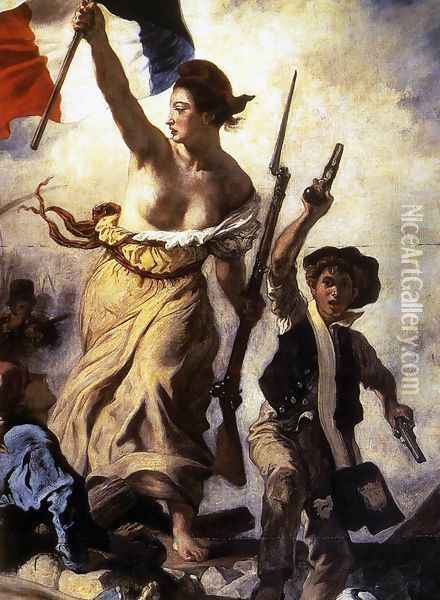 Liberty Leading the People (detail 1) 1830 Oil Painting - Eugene Delacroix