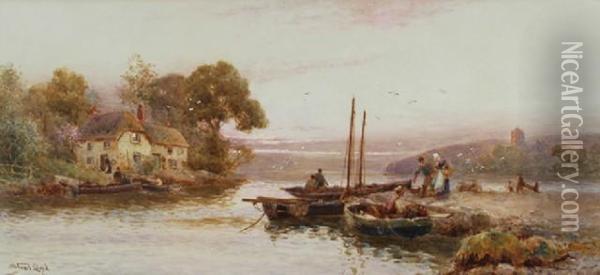 On The River Yealm Oil Painting - Walker Stuart Lloyd
