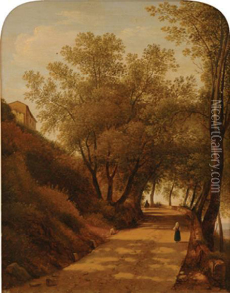 Sunlit Path Oil Painting - Gian Battista Bassi
