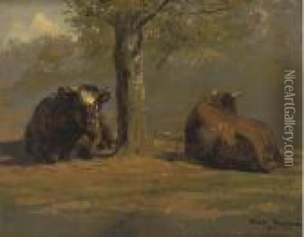 Vaches Sous L'arbre Oil Painting - Rosa Bonheur