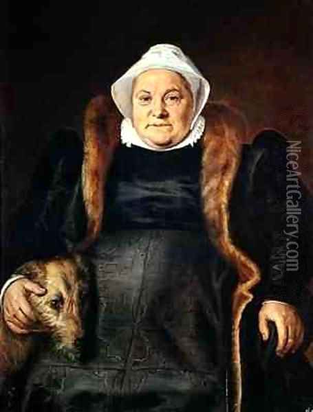Portrait of an Elderly Woman or The Falconers Wife Oil Painting - Frans, the elder Floris