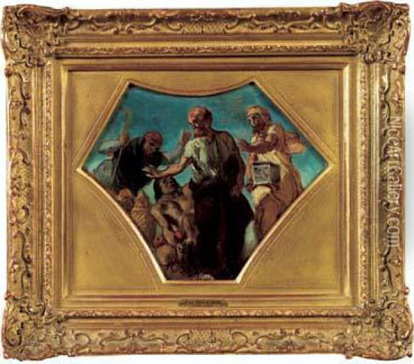 Hippocrate Refuse Les Presents Du Roi De Perse, Vers 1841 Oil Painting - Eugene Delacroix