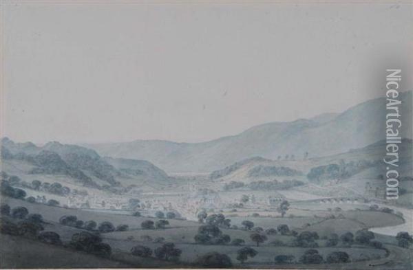 View Of Dolgelly Oil Painting - Moses Griffiths