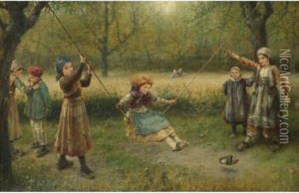 The Swing Oil Painting - George Henry Boughton