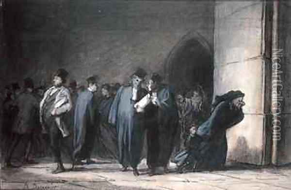 At the Palace of Justice Oil Painting - Honore Daumier