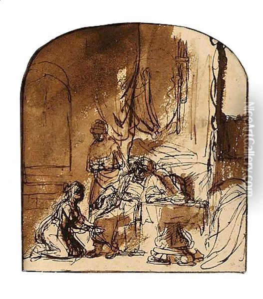 Bathsheba Imploring David To Appoint Solomon As His Successor Oil Painting - Samuel Van Hoogstraten
