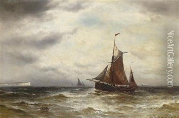 In The Channel Oil Painting - Gustave de Breanski