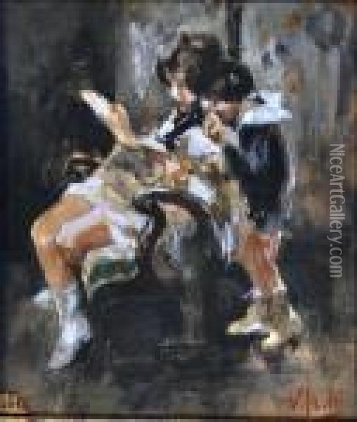 Bambini Oil Painting - Vincenzo Irolli