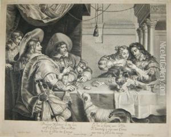 [<the Game Of Cards>], 1632. Tool Engravingafter 
Cornelis De Vos Oil Painting - Alexander I Voet