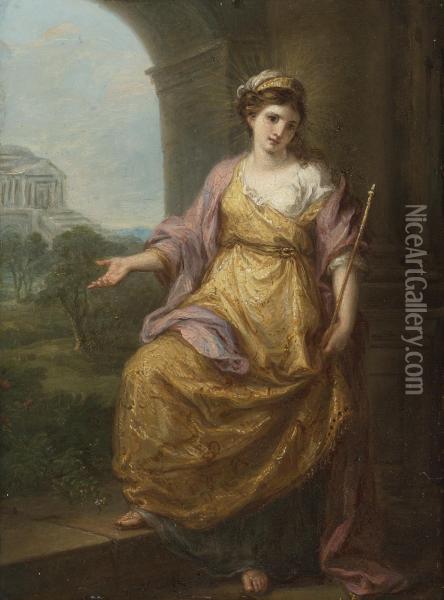 Female Allegory Oil Painting - Angelica Kauffmann