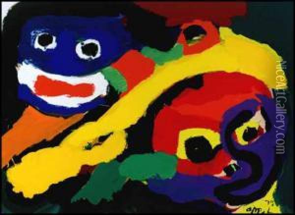 Happy Faces Oil Painting - Karl Appel