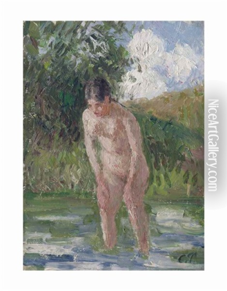 Baigneuse Les Pieds Dans L'eau Oil Painting - Camille Pissarro