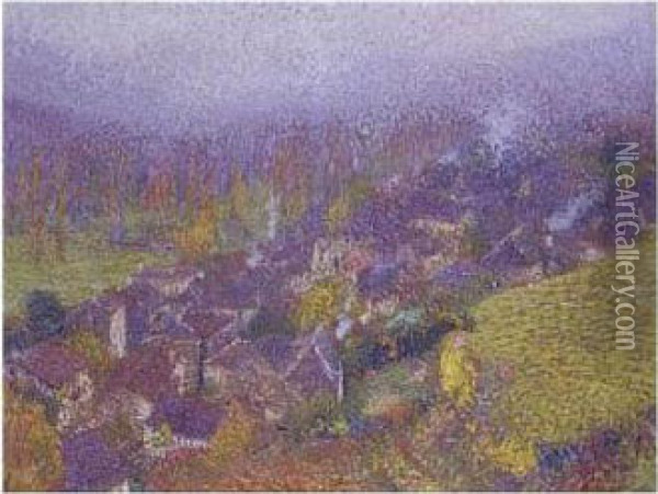Automne Sur La Bastide Du Vert Oil Painting - Henri Martin