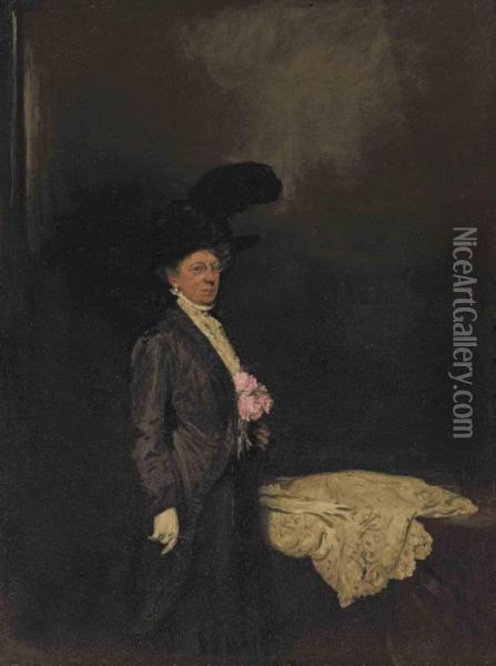 Portrait Of Lady Pearson, Later Viscountess Cowdray Oil Painting - William Nicholson