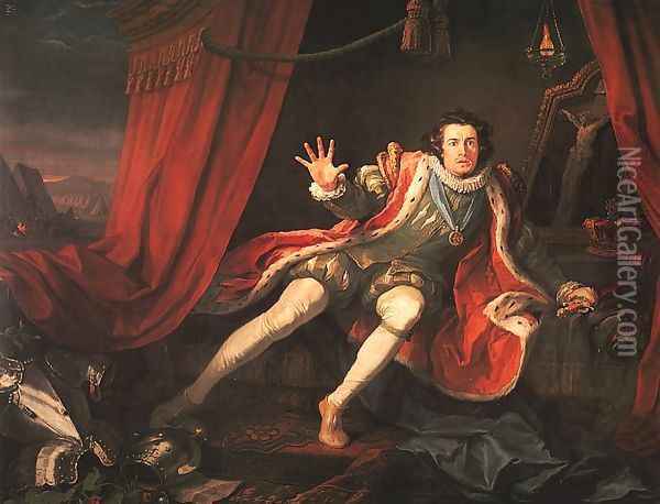 David Garrick as Richard III 1745 Oil Painting - William Hogarth