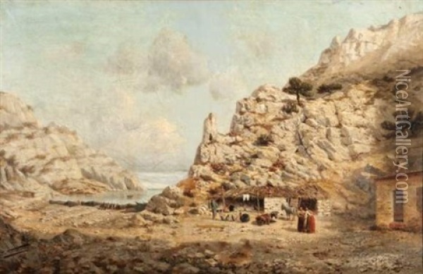La Calanque De Morgiou Oil Painting - Joseph Guitton