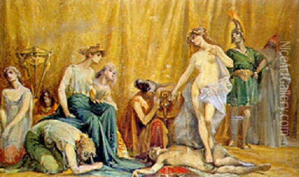 Scena Della Roma Antica Oil Painting - Giovanni Grifo