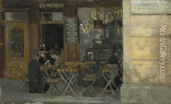 Cafe In Dieppe Oil Painting - Walter Richard Sickert