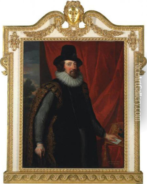 Portrait Of Sir Francis Bacon Oil Painting - John Vanderbank