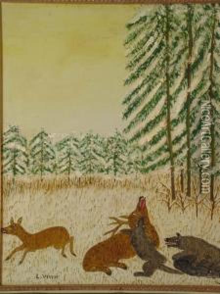 Animals Oil Painting - Louis Vivin