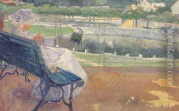 Lydia Seated On A Terrace Crocheting Oil Painting - Mary Cassatt