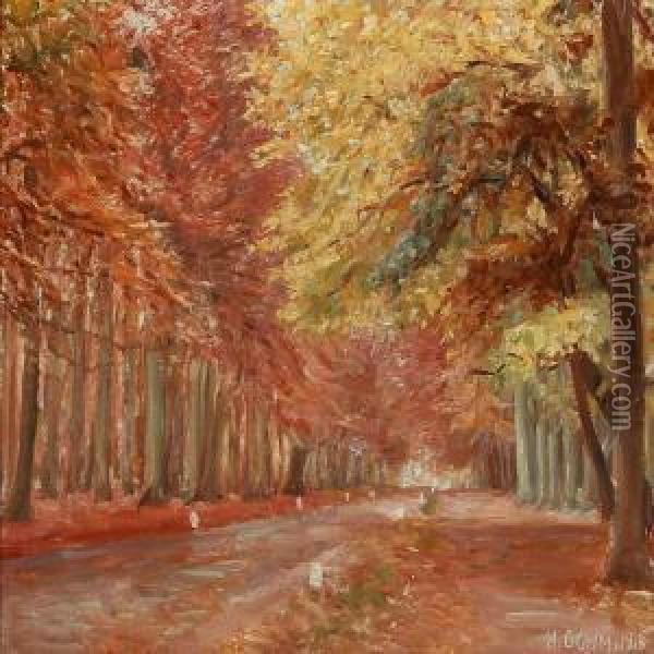 Autumn Forest Oil Painting - Heinrich Dohm