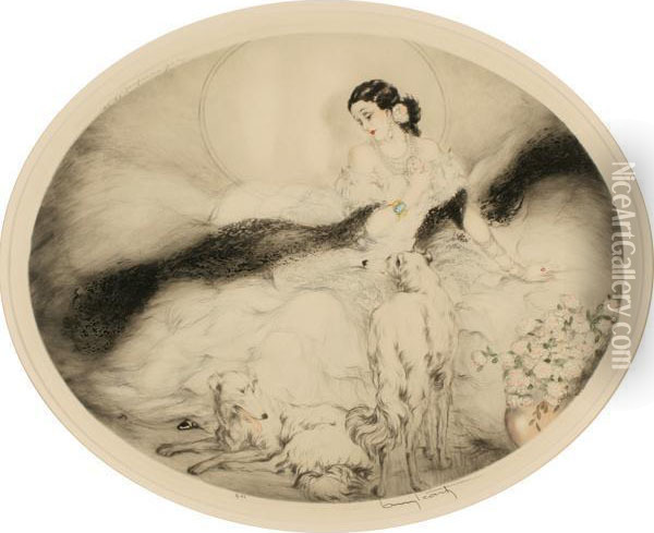 Lady Of The Camelias Oil Painting - Louis Icart