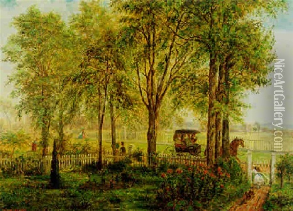 Returning From Church Oil Painting - Edward Lamson Henry