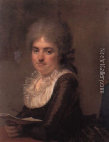 Portrait De Madame Petit Radel Oil Painting - Joseph-Siffred Duplessis