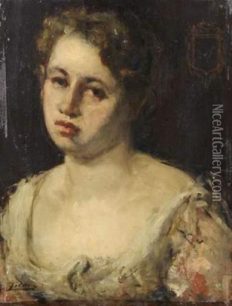 Portrait De Jeune Femme Oil Painting - Felix Ziem