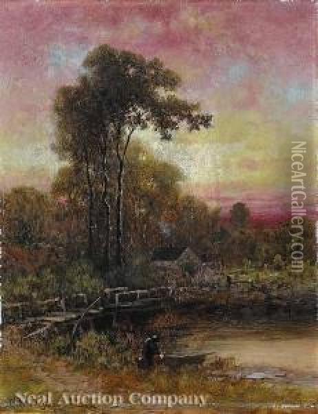 The Bridge Oil Painting - George W. King