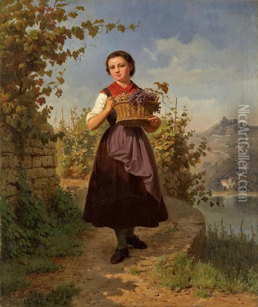 Junge Winzerin Oil Painting - Christian Eduard Boettcher