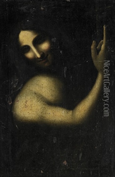 John The Baptist Oil Painting - Leonardo Da Vinci