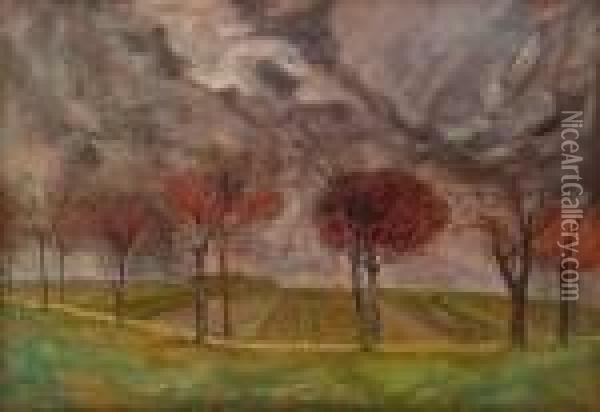 Landschaft Im Sturm Oil Painting - Emilie Mediz-Pelikan