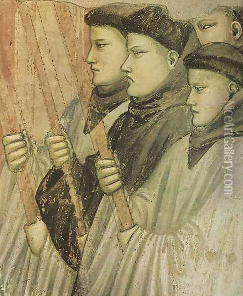 Scenes from the Life of Saint Francis- 4. Death and Ascension of St Francis (detail 3) 1325 Oil Painting - Giotto Di Bondone