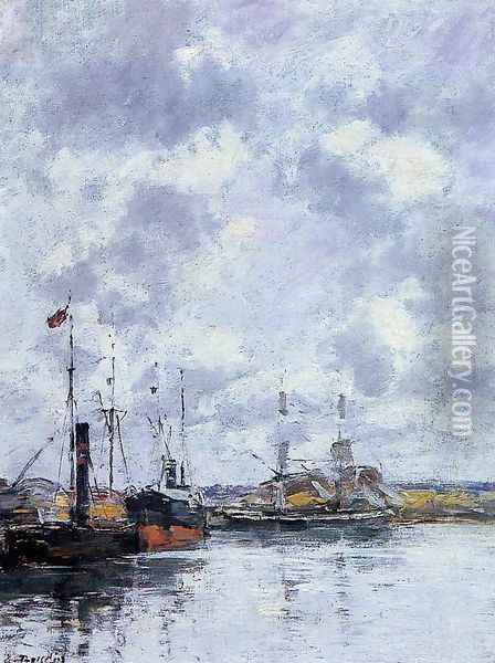The Trouville Basin Oil Painting - Eugene Boudin
