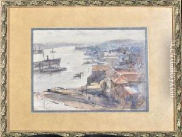 North Shields Harbour Oil Painting - Robert Jobling