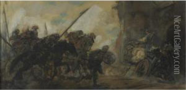 The Death Of King Joram Oil Painting - Johannes Hendrikus Jurres