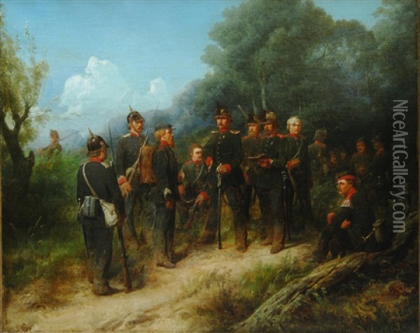 Prussian Soliders Oil Painting - Christian Sell the Elder