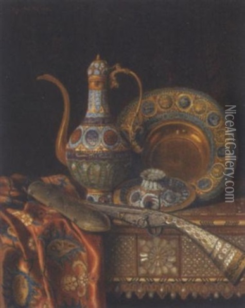 Orientalisches Stilleben Oil Painting - Max Schoedl
