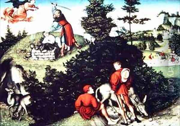 The Sacrifice of Isaac Oil Painting - Lucas The Elder Cranach