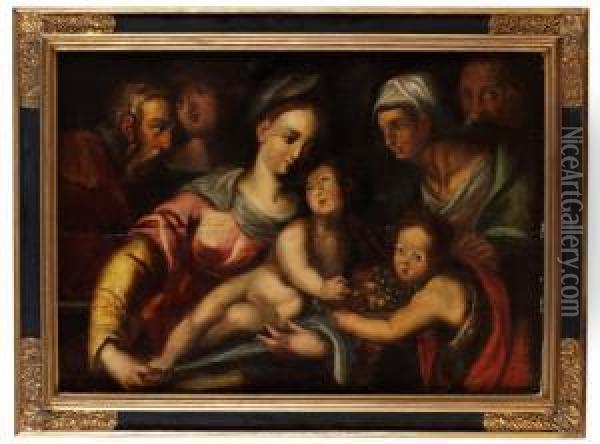 Den Heliga Familjen Oil Painting - Andrea Del Sarto