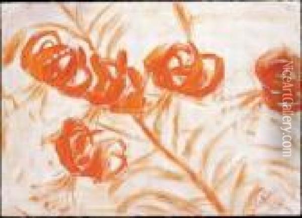Feuerlilien Oil Painting - Christian Rohlfs
