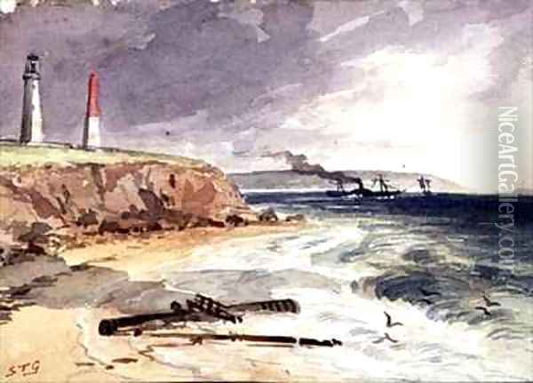 Lighthouse Queenscliff Victoria Oil Painting - Samuel Thomas Gill