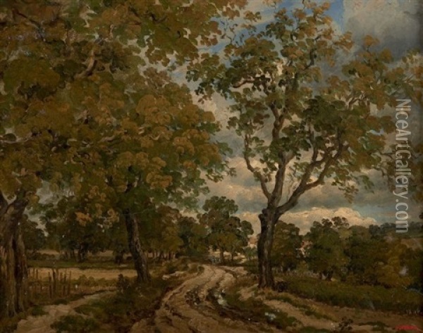 Chemin Dans Un Sous-bois Oil Painting - Alexandre Rene Veron