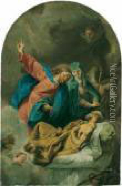 Der Tod Des Hl. Joseph. Oil Painting - Giovanni Battista Pittoni the younger