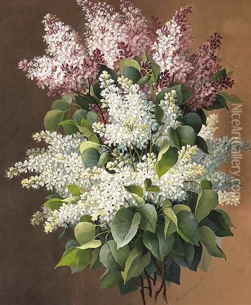 Lilacs Oil Painting - Raoul Maucherat de Longpre