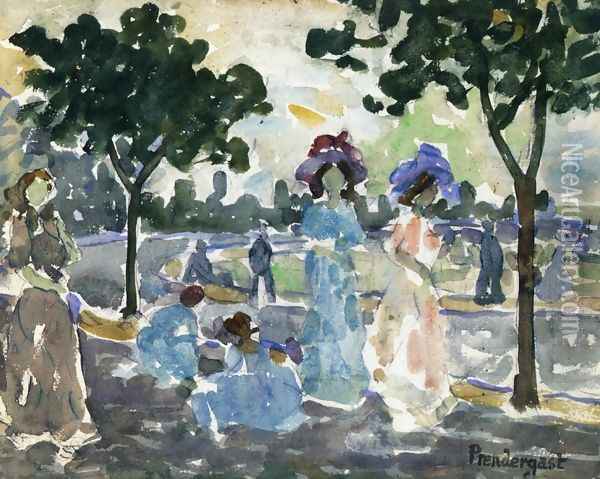 Road To The Shore Oil Painting - Maurice Brazil Prendergast