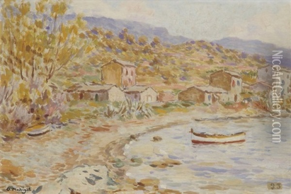 Corse, Marine De Sisco, Cap Corse Oil Painting - Olynthe Madrigali